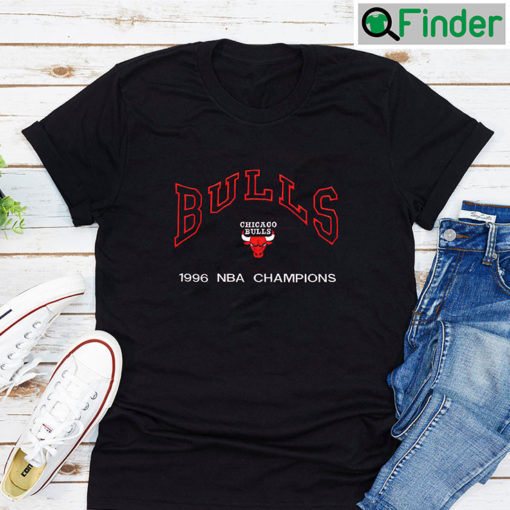 Chicago Bulls 1996 NBA Champions Vintage Embroidered T Shirt