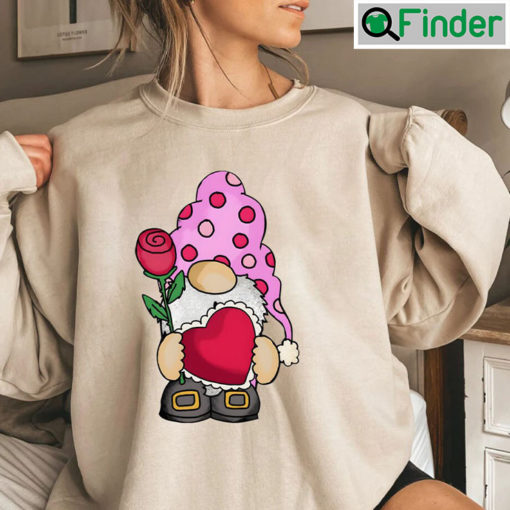 Cute Valentines Day Sweatshirt Gnome Heart