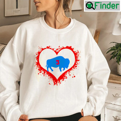 Damar Hamlin 3 Heart With Buffalo Sweatshirt For Fan