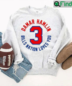 Damar Hamlin Love For 3 Bills Nation Sweatshirt