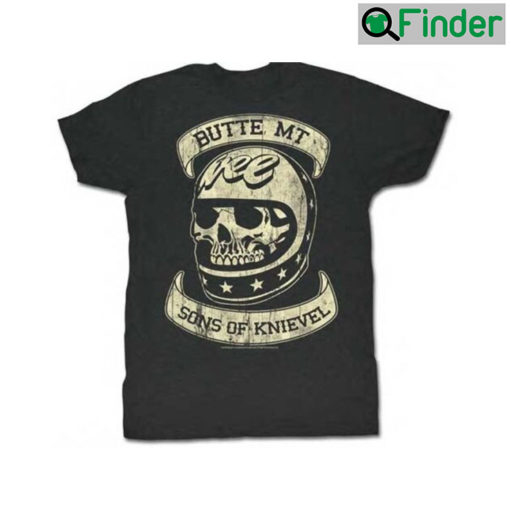 EVEL KNEE Sons Of Motorcycle Skull T Shirt