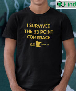 I Survived The 33 Point Comeback Minnesota Football Shirt