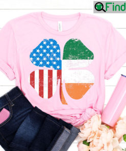 St Patricks Day USA Irish Clover American Flag Shirts