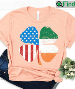 St Patricks Day USA Irish Clover American Flag T Shirt