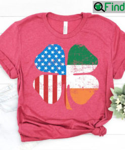 St Patricks Day USA Irish Clover American Flag T Shirts