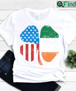 St Patricks Day USA Irish Clover American Flag Unisex Shirt