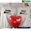 Couple Hubby Wifey Nike Swoosh Embroidered Shirt