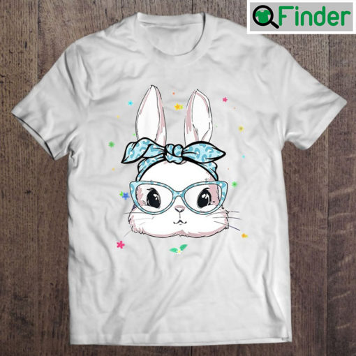 Cute Rabbit Bunny Face Leopard Glasses Headband Easter Day Shirt