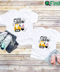 Easter Boy Eggs Excavator Kids Shirt