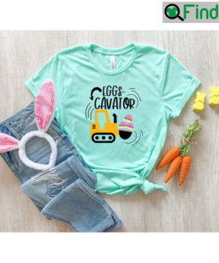 Easter Boy Eggs Excavator Kids T Shirt