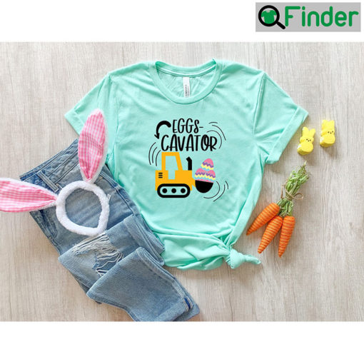 Easter Boy Eggs Excavator Kids T Shirt