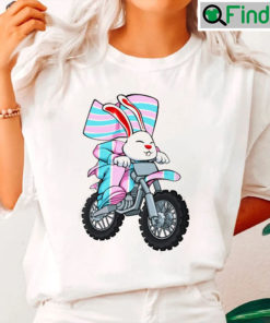 Easter Bunny Riding Motorcycle Lgbt Q Transgender Pride Trans Tee