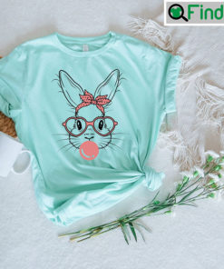 Easter Bunny With Leopard Pink Glasses Shirt