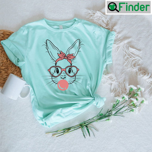 Easter Bunny With Leopard Pink Glasses Shirt