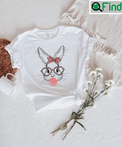 Easter Bunny With Leopard Pink Glasses T Shirt