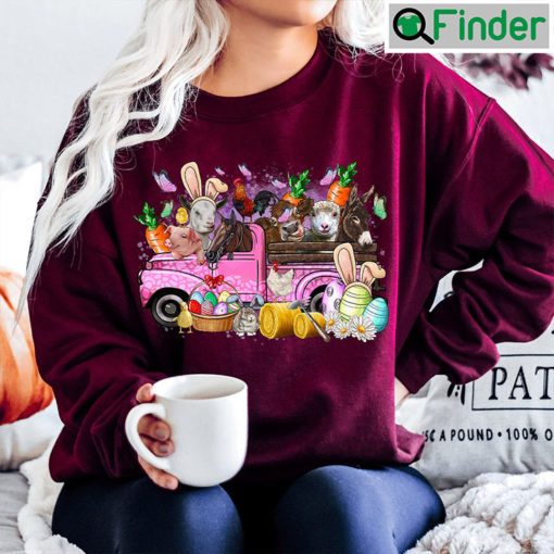 Easter Day Farm Animals Truck Sweatshirt