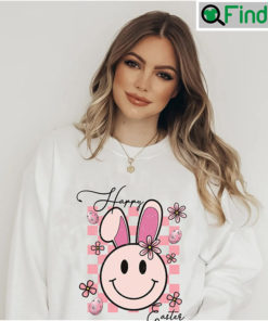 Happy Easter Smiley Bunny Ears Tee