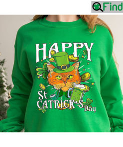 Happy St Catricks Day Lucky Cat Sweatshirts