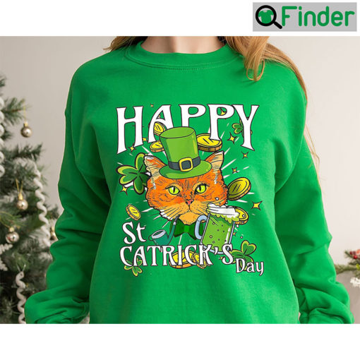 Happy St Catricks Day Lucky Cat Sweatshirts