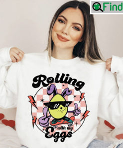 Rolling With My Eggs Easter Skateboard Tee