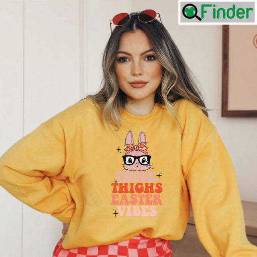 Thick Thighs Easter Vibes Happy Bunny Shirt