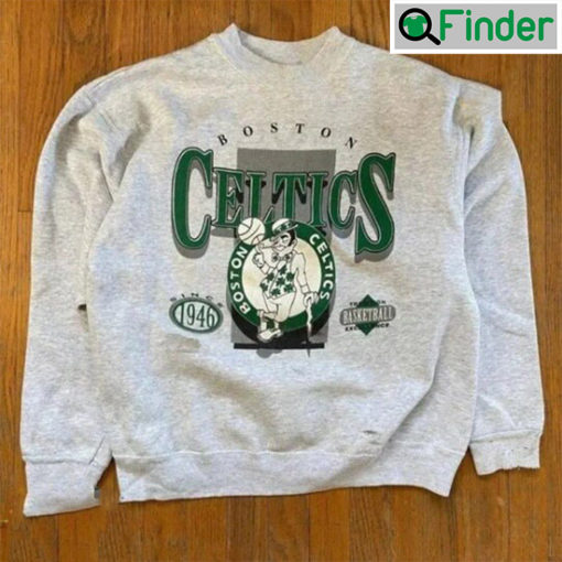 Vintage 90s Boston Celtics Print Crewneck Sweatshirt For Fan