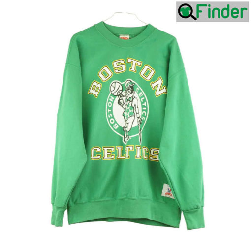 Vintage Style 1990s Boston Celtics Basketball Logo Crewneck Sweatshirt