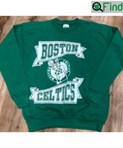 Vintage Style 90s Boston Celtics Basketball Banner Crewneck Sweatshirt