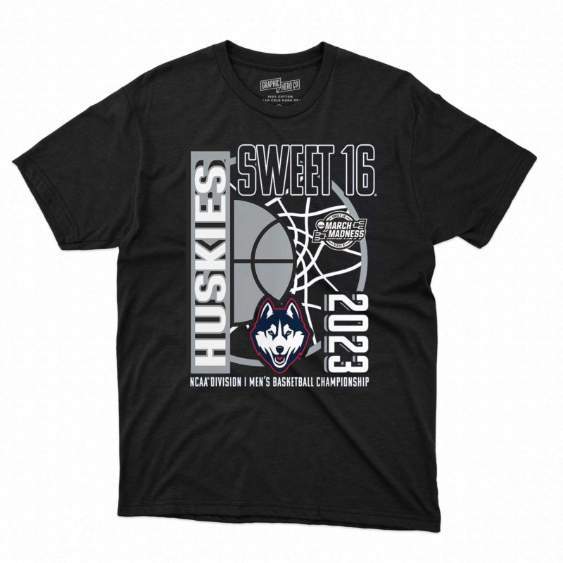 uconn huskies 2023 ncaa mens basketball tournament march madness sweet 16 t shirt 1