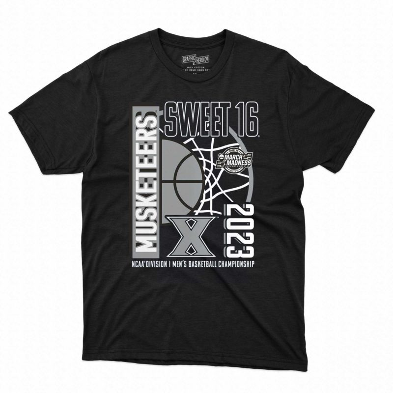xavier musketeers 2023 ncaa mens basketball tournament march madness sweet 16 t shirt 1