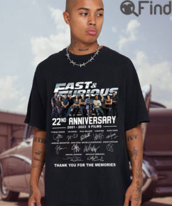 22nd Anniversary 2001 2023 Fast And Furious T Shirt