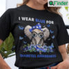 I Wear Blue For Diabetes Awareness Unisex Shirt Elephant