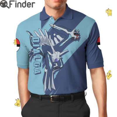 Legendary Pokemon Duo Type Steel Dragon Dialga Custom Polo Shirt