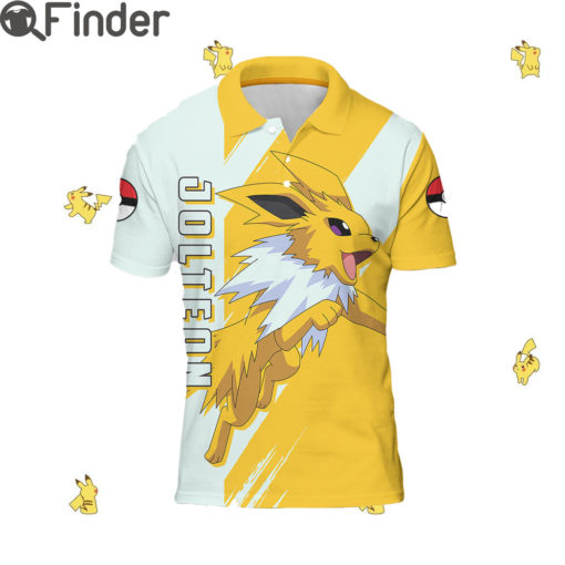 Pokemon Eevee Evolution Electric Type Jolteon Custom Polo Shirt