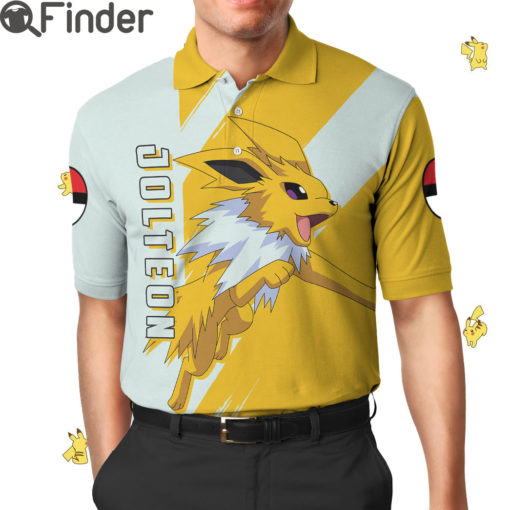 Pokemon Eevee Evolution Electric Type Jolteon Custom Polo T Shirt