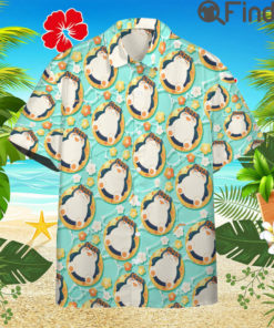 Pokemon Normal Type Cute Snorlax Custom Hawaii Button T Shirts