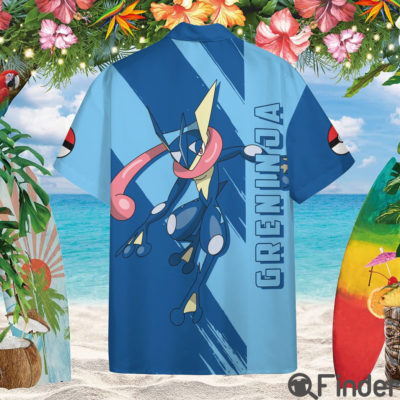 Pokemon Starter Duo Type Water Dark Custom Hawaii Button Shirt