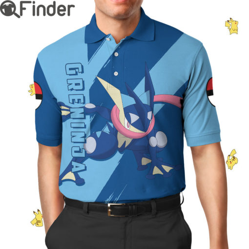 Pokemon Starter Duo Type Water Dark Greninja Custom Polo T Shirt