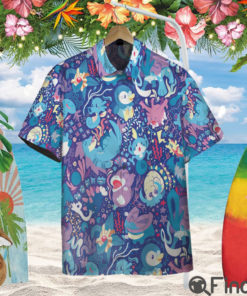 Pokemon Type Water Custom Hawaii Button Shirt