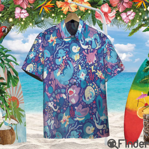 Pokemon Type Water Custom Hawaii Button Shirt