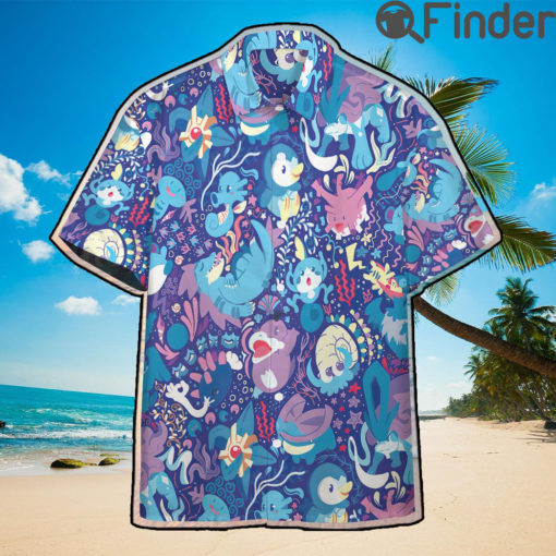 Pokemon Type Water Custom Hawaii Button Shirts