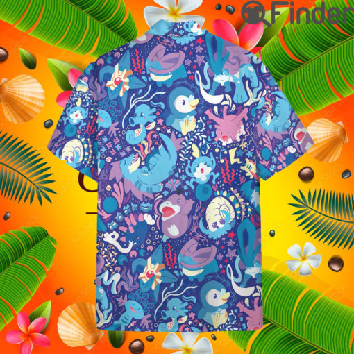 Pokemon Type Water Custom Hawaii Button T Shirt