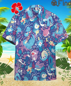 Pokemon Type Water Custom Hawaii Button T Shirts