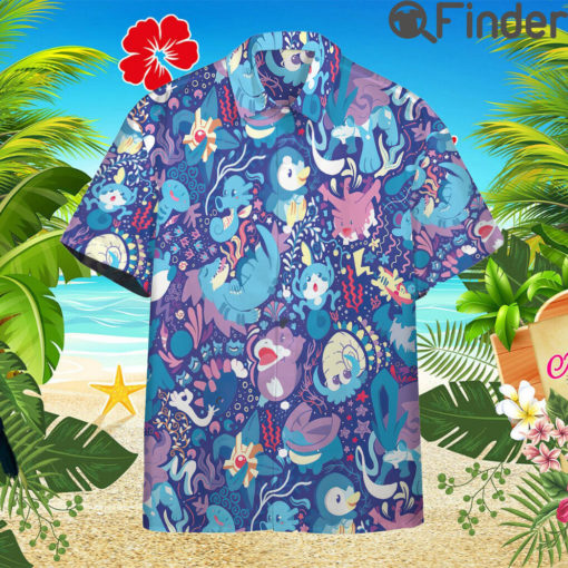 Pokemon Type Water Custom Hawaii Button T Shirts