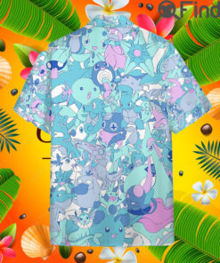 Pokemon Water Type Custom Hawaii Button T Shirt