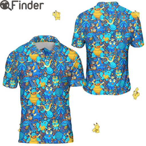 Pokemon Water Type Custom Polo Shirts