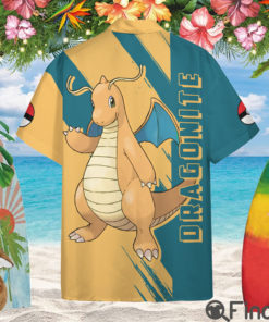 Pseudo legendary Pokemon Duo Type Dragon Flying Dragonite Custom Hawaii Button Shirt