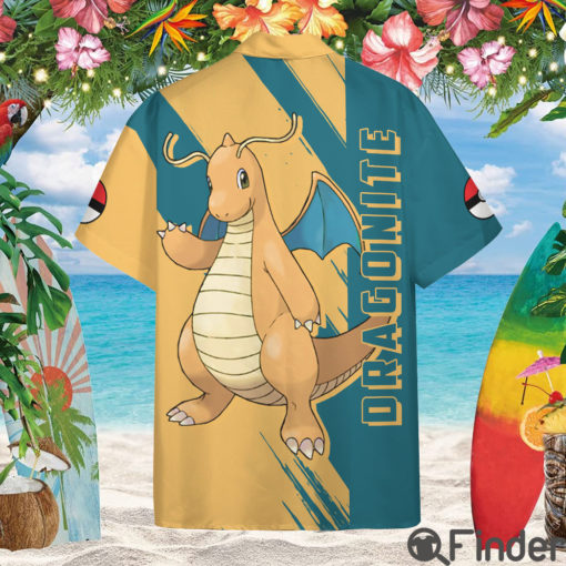 Pseudo legendary Pokemon Duo Type Dragon Flying Dragonite Custom Hawaii Button Shirt