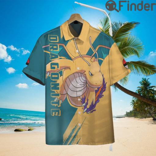 Pseudo legendary Pokemon Duo Type Dragon Flying Dragonite Custom Hawaii Button Shirts