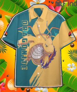 Pseudo legendary Pokemon Duo Type Dragon Flying Dragonite Custom Hawaii Button T Shirt